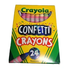 Crayola CONFETTI CRAYONS Exclusive 2020 24 Pack Color Burst NEW 
