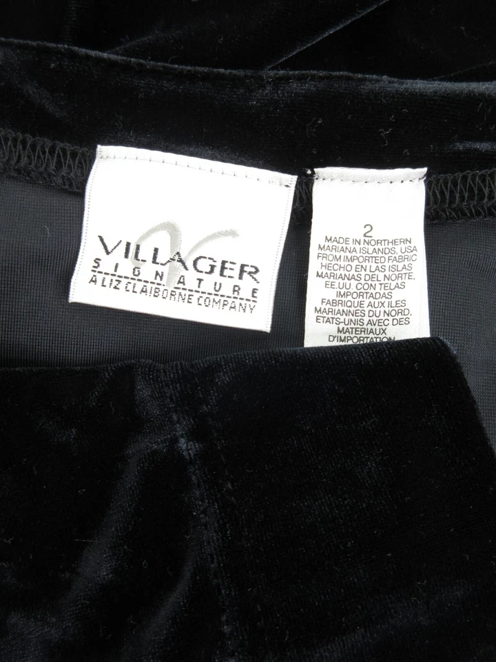 Liz Claiborne блузка черный бархат 2 X куртка слой длинным рукавом нарядный шикарный топ - Изображение 4 из 4