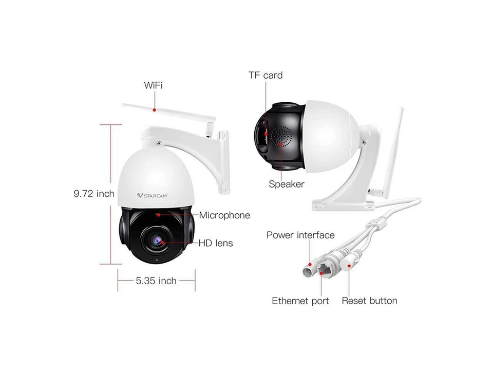 5MP HD WIFI IR Ai Humanoid security outdoor 18X Zoom PTZ IP Camera CS66Q-X18 - Image 2 of 4