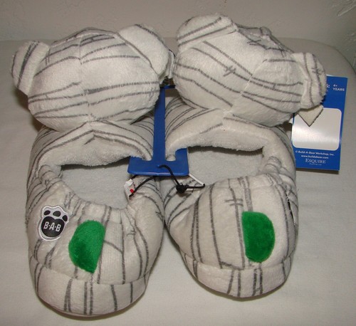 NWT Build a Bear Boys Girls Halloween Mummy Slippers Size Large 1-2 - Picture 2 of 3