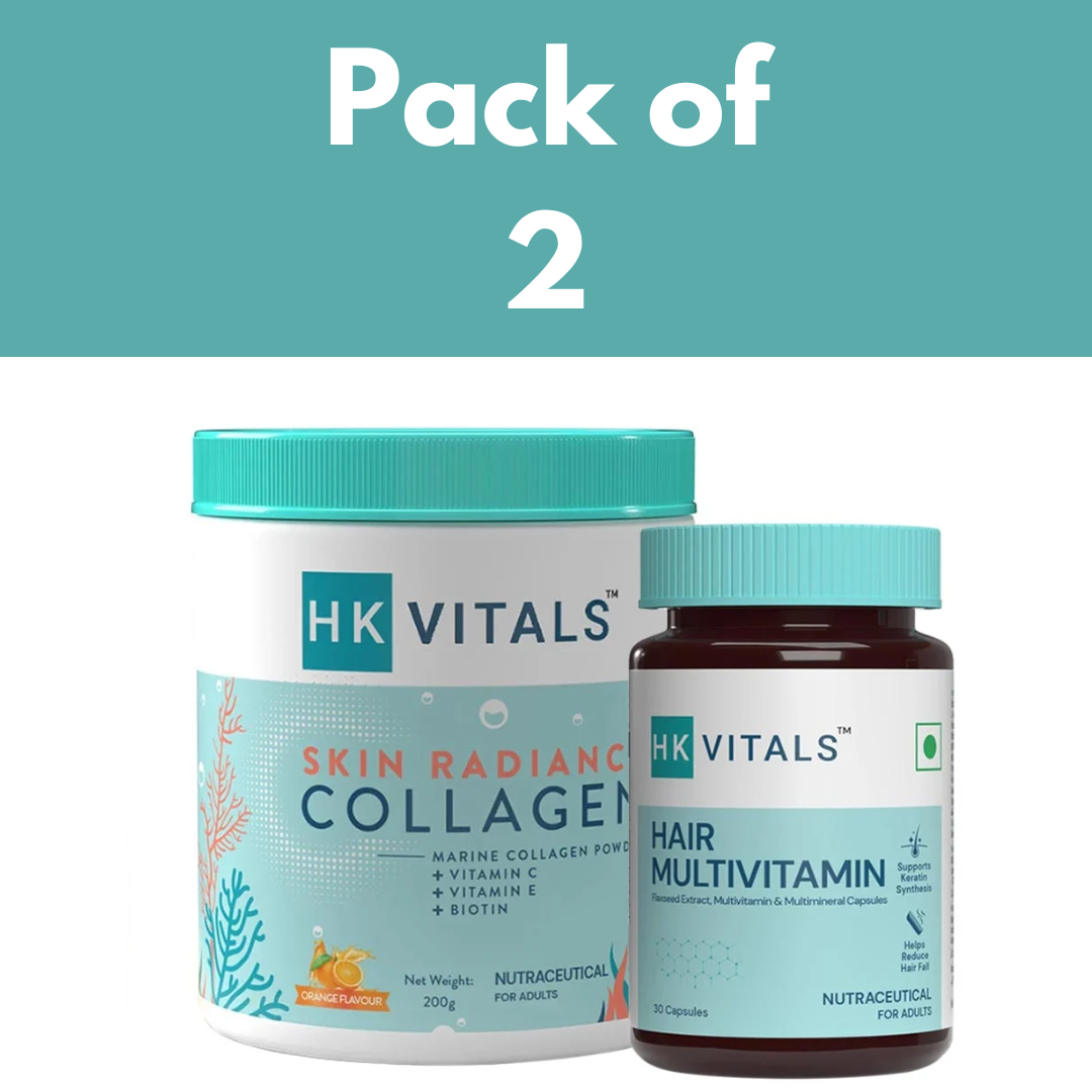 HK Vitals Skin Radiance Collagen Powder & Hair Multivitamin 200g + 30 Caps
