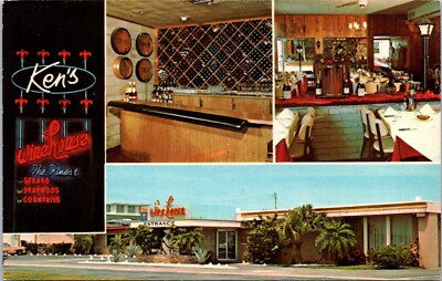 Kens Winehouse St Petersburg FL Interior Neon Sign Multi Views postcard H481