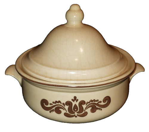 Vintage Pottery Pfaltzgraff Village Pattern 2 Qt Casserole Dish with Lid Handles
