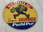 Pure pep Carbon Dan Gasoline MOTOR OIL SIGN Gas Vintage Style Steel Sign