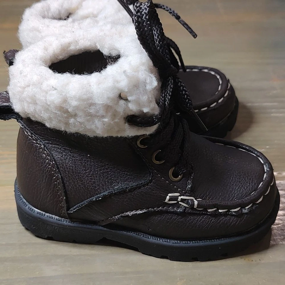 Koala Bebé Bota de Senderismo Talla 4 Cuero Marrón Con Forro de Piel Sintética Vacaciones Otoño Foto 4 de 4