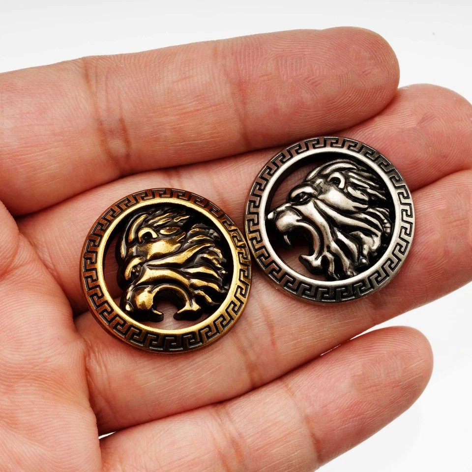 5pcs Vintage Lion Head Metal Button Dual Colors, Ideal for Clothing, DIY, Sewing - Image 4 of 4