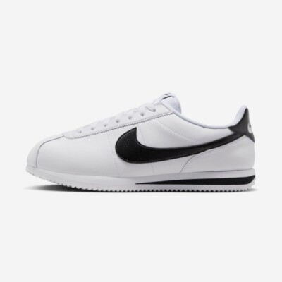Nike Cortez Leather White Black Mens Sneakers DM4044-105