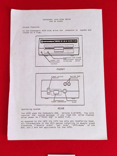 COMMODORE 1571 DISK DRIVE MANUALE FLOPPY TEST DEMO RETROGAME RETRO COMPUTER CBM - Afbeelding 4 van 9