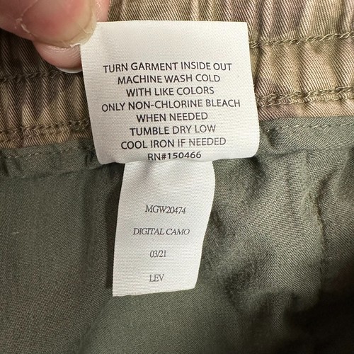 Bixby Nomad Shorts Men 30 Green Camouflage 6" Cotton Baggy Elastic Waist Pockets - Picture 5 of 11