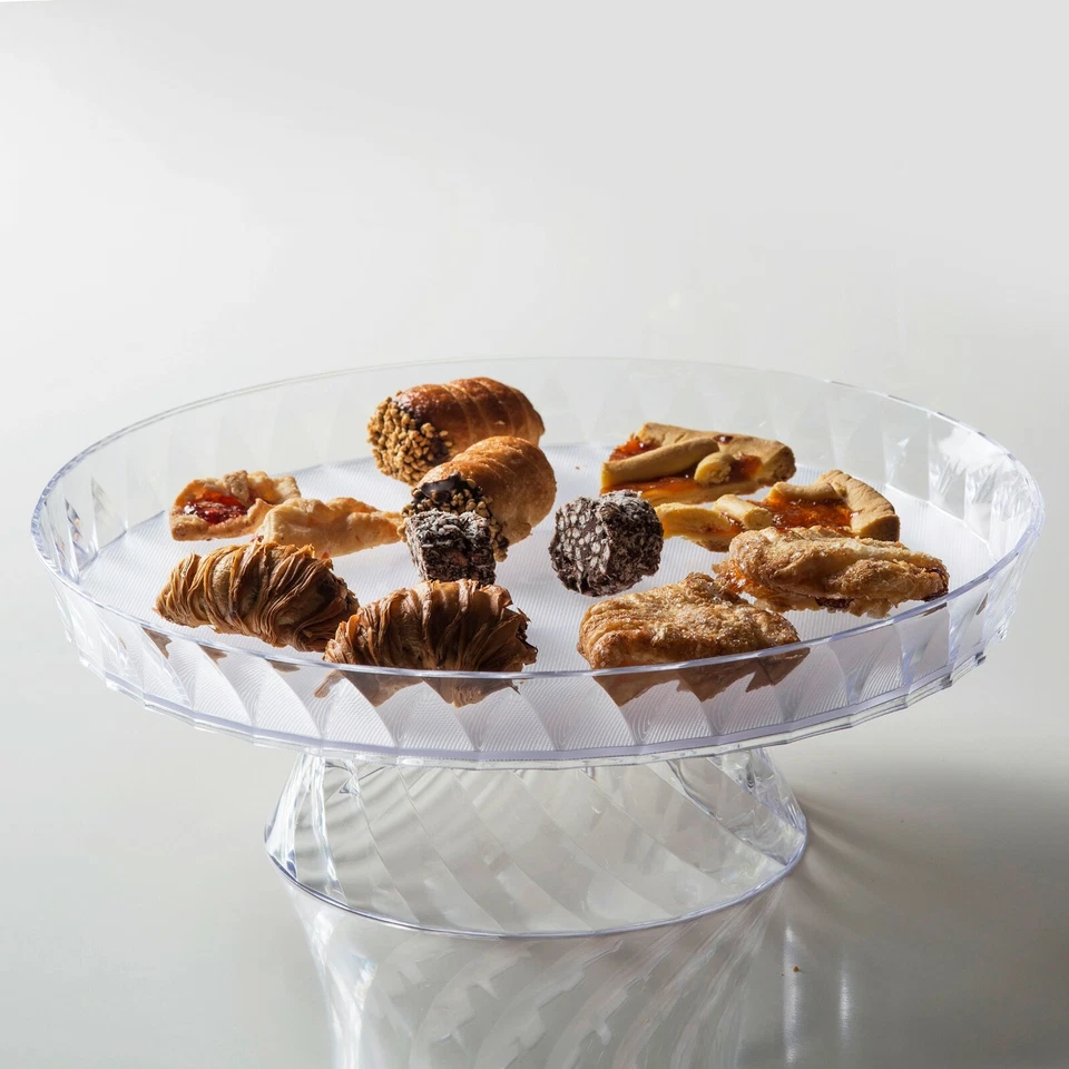 Alzata e Vassoio Porta Dolci, Torte e Frutta, 36 cm, Campana Trasparente, Omada - Immagine 4 di 4