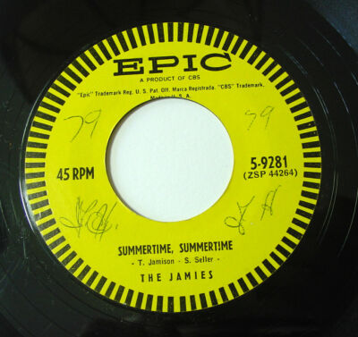 45 RPM THE JAMIES Summertime, Summertime b/w Searching For You