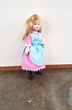 Dollhouse Miniature Girl Doll Porcelain Poseable 1:12 Scale Pink Dress