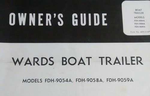 Montgomery Ward Boat Trailer Parts & Assembly Owners Manual - Picture 2 of 6