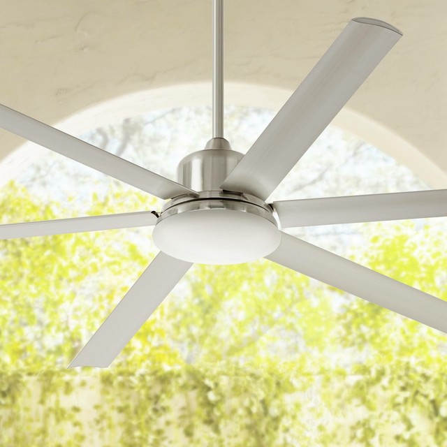 72 Modern Outdoor Ceiling Fan With Light Led Dimmable Brushed