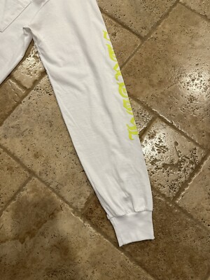Chrome Hearts Yellow Script Neck Logo White Long Sleeve Tee Chrome Hearts Yellow Script Neck Logo White Long Sleeve Tee