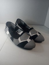 Skechers Cleo Sherlock Shoes Womens 11 Black White Slip On Flats SN 44731