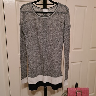 WITCHERY Knitwear XS Gray V-Neck Longsleeve Jumper | Knitted Gray Comfy Cardigan