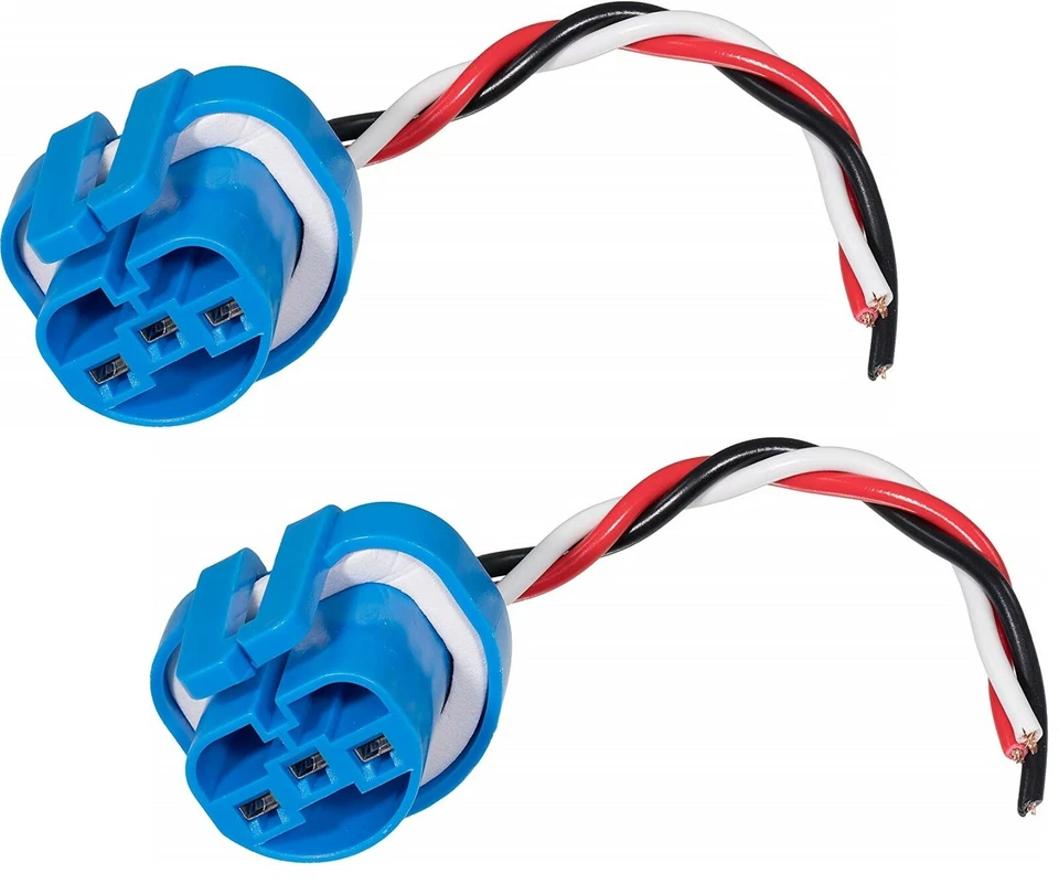 Wire Pigtail Female P 9004 HB1 Head Light Two Harness Bulb Plug Repair Lamp Fix - Image 2 of 4