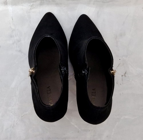 CARVELA Esfinge Cremallera Negro Gamuza Stiletto Botines Damas EU 40 UK 7 - Imagen 7 de 9