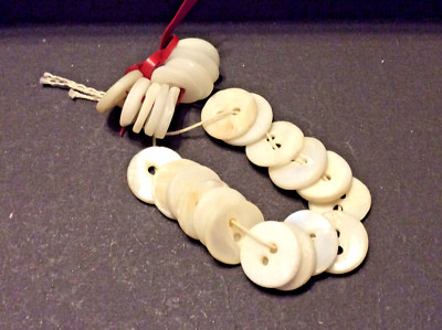 25+ Vintage Small White Stone?-shell Buttons-some On Original String ...