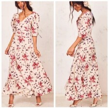 NWT LoveShackFancy 0 Lenny Malbec Floral Maxi Dress