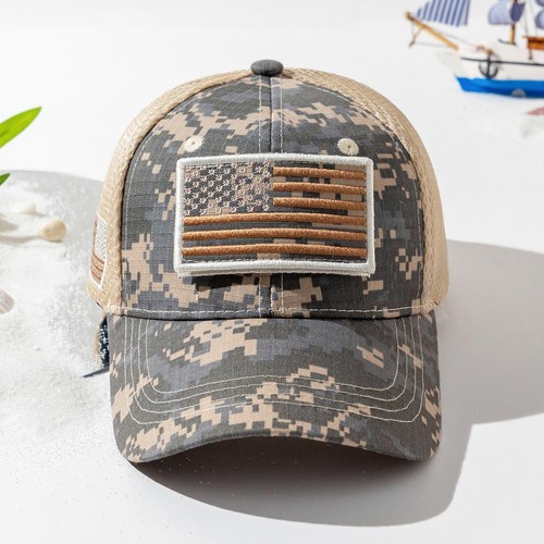 Baseballkappe Herren amerikanische Flagge Armee Stil Tarnmuster verstellbar taktisch Outdoor Mütze