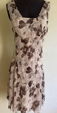LOFT Ann Taylor Floral Summer Flowy Midi 100% Silk Dress Sz 0
