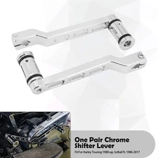 Chrome Gear CNC Heel Toe Shift Lever Shifter Pegs Fit For Harley Touring Softail