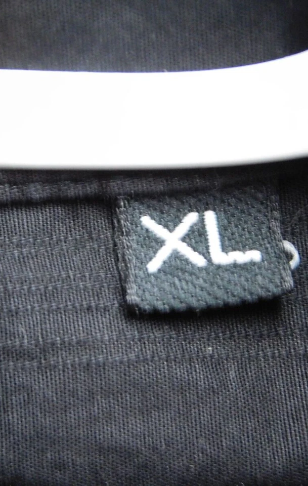 Camisa masculina 7 botões diamante XL preta manga longa listras elásticas - Imagem 4 de 4