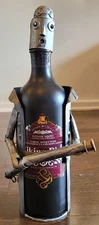 Berkeley Designs Metal Wine Caddy Bottle Holder Firefighter Fireman Holding Hose