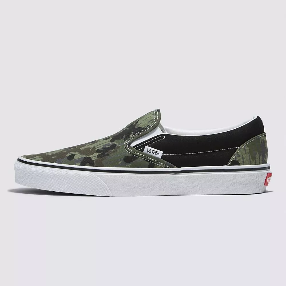 New Vans Classic Slip On Rain Camo Green Multi Sneakers Low Top Shoes 2023