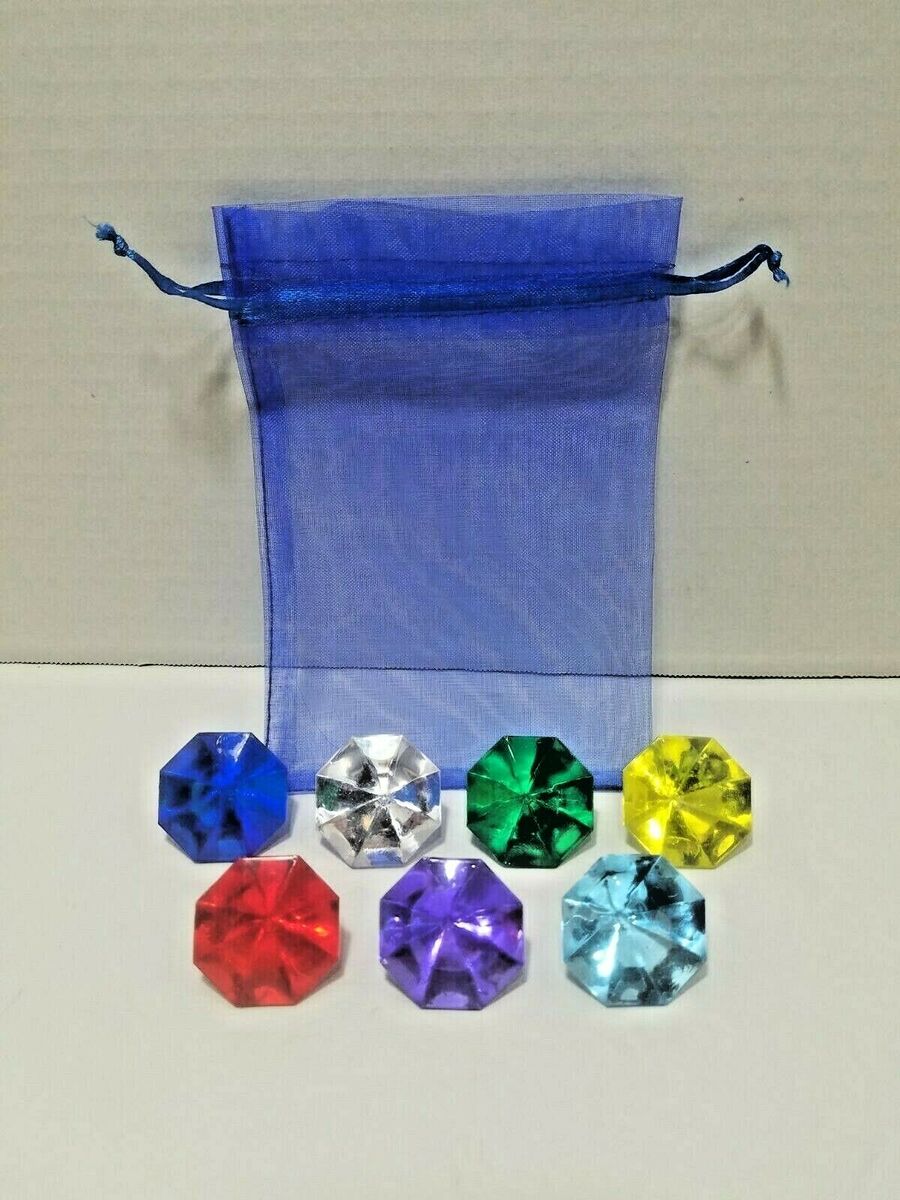 Sonic The Hedgehog 7 Chaos Emeralds And 5 Power Rings With A Bag