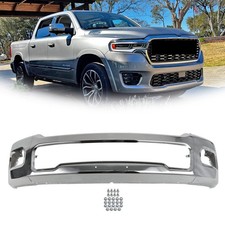 Split-type Front Bumper Steel For Dodge Ram 1500 2025 W Fog Light Holes Chrome Split-type Front Bumper Steel For Dodge Ram 1500 2025 W Fog Light Holes Chrome