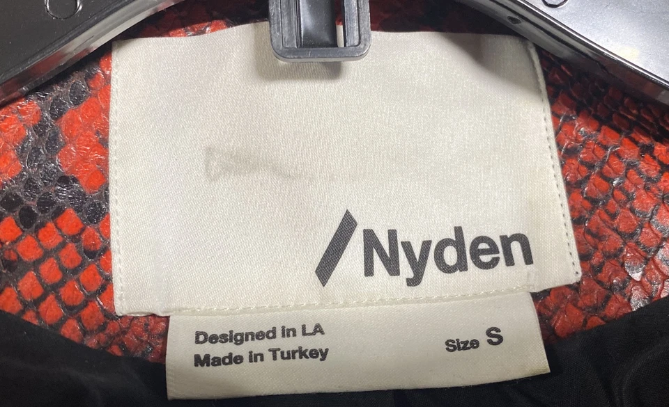 Nyden Women's Red Leather Snake Print Jacket S - Image 3 of 4