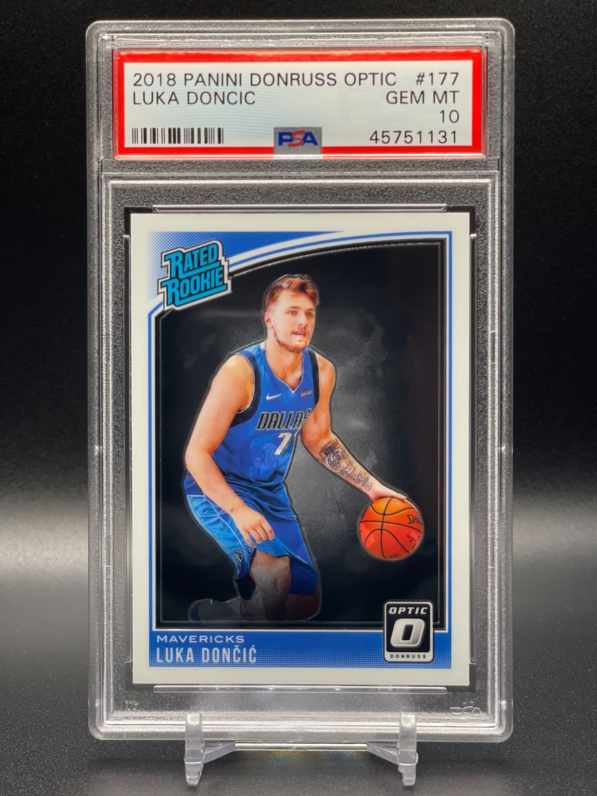 2018-19 PANINI DONRUSS OPTIC #177 LUKA DONCIC RATED ROOKIE CARD PSA 10 GEM MINT!