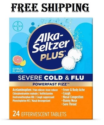 Alka-Seltzer Plus Severe Cold and Flu, Citrus Flavor - 24 Effervescent Tablets