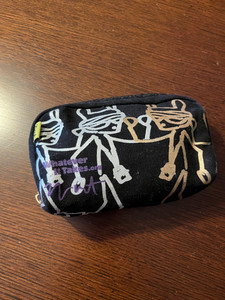 WHATEVER IT TAKES ORG KANYE WEST ART GOLD SILVER BLACK ZIP POUCH 7”x4”x3”