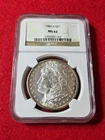 1880 S $1 Morgan Silver Dollar Toning - NGC MS62 - 90% Silver - .7734 Ounce Slab