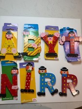 NEW Vintage 1990 Sevi Hand Painted Alphabet Letters Painted Wood