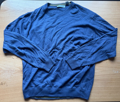 Pitkin County Dry Goods Silk Cashmere Sweater Men's XL Blue EUC Aspen