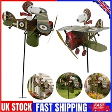 🐶Pilot Flying Biplane Wind Spinner - Vintage Metal Garden Windmill Decor🎁