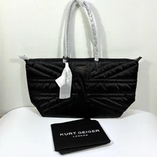 Kurt Geiger London Recycled Union Jack Shopper Tote Bag Extra Large Black NWT