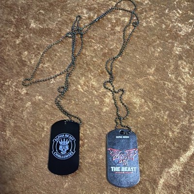 Alpha Beast Challenges The Beast Dog Tag Necklace Set of 2 
