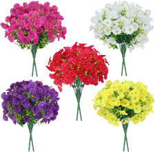 LARDUX 10 PCS Artificial Flowers Outdoor Plants-Faux Plastic Petunia Flower 