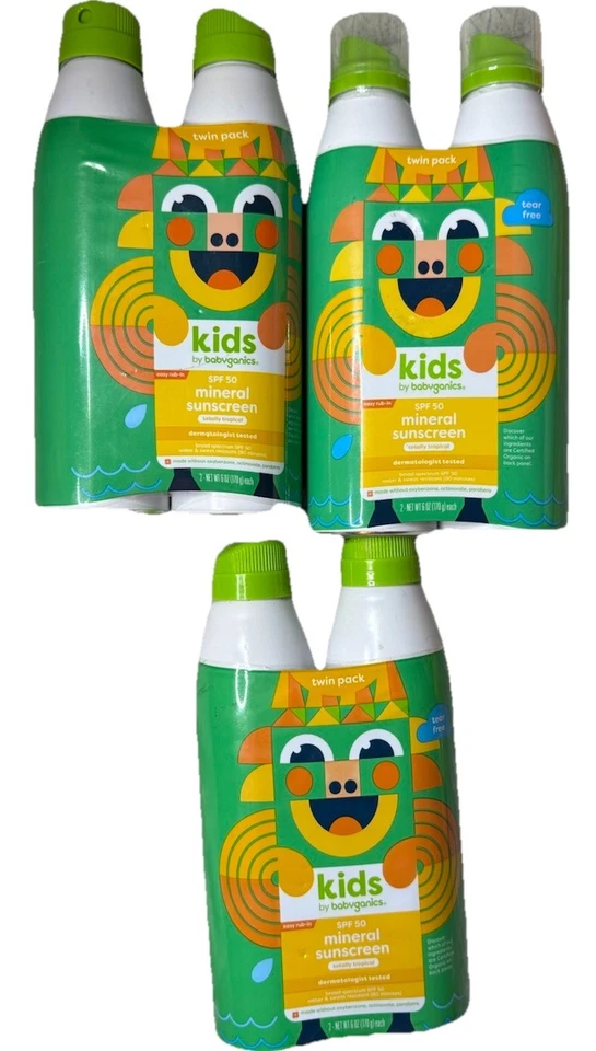 Lote De 6 Babyganics Niños FPS 50+ PROTECTOR SOLAR Spray Continuo Ancho 6 OZ ¡SELLADO! Foto 4 de 4