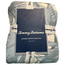 Tommy Bahama Palm Serenity Blue Standard Quilted Sham Pair 100 Cotton