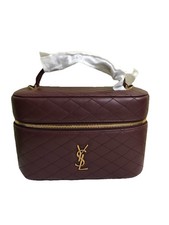 Saint Laurent Burgundy Leather Gaby Vanity Bo...