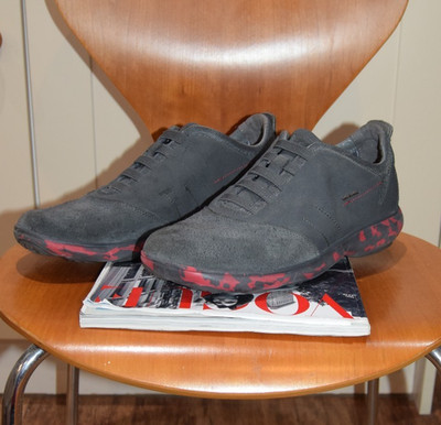 Geox Respira Herren grau Wildleder Sportschuhe UK Größe 8 rote Sohle Einfassung