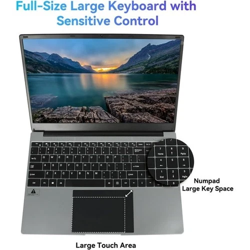 15.6 inch Laptop 12GB DDR4 512GB SSD Quad-Core Intel Celeron N5095 Processors - Picture 3 of 7