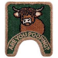 Highland Cow Bathroom Rug are You Pooping Funny Toilet Mats for Bathroom U Sh...